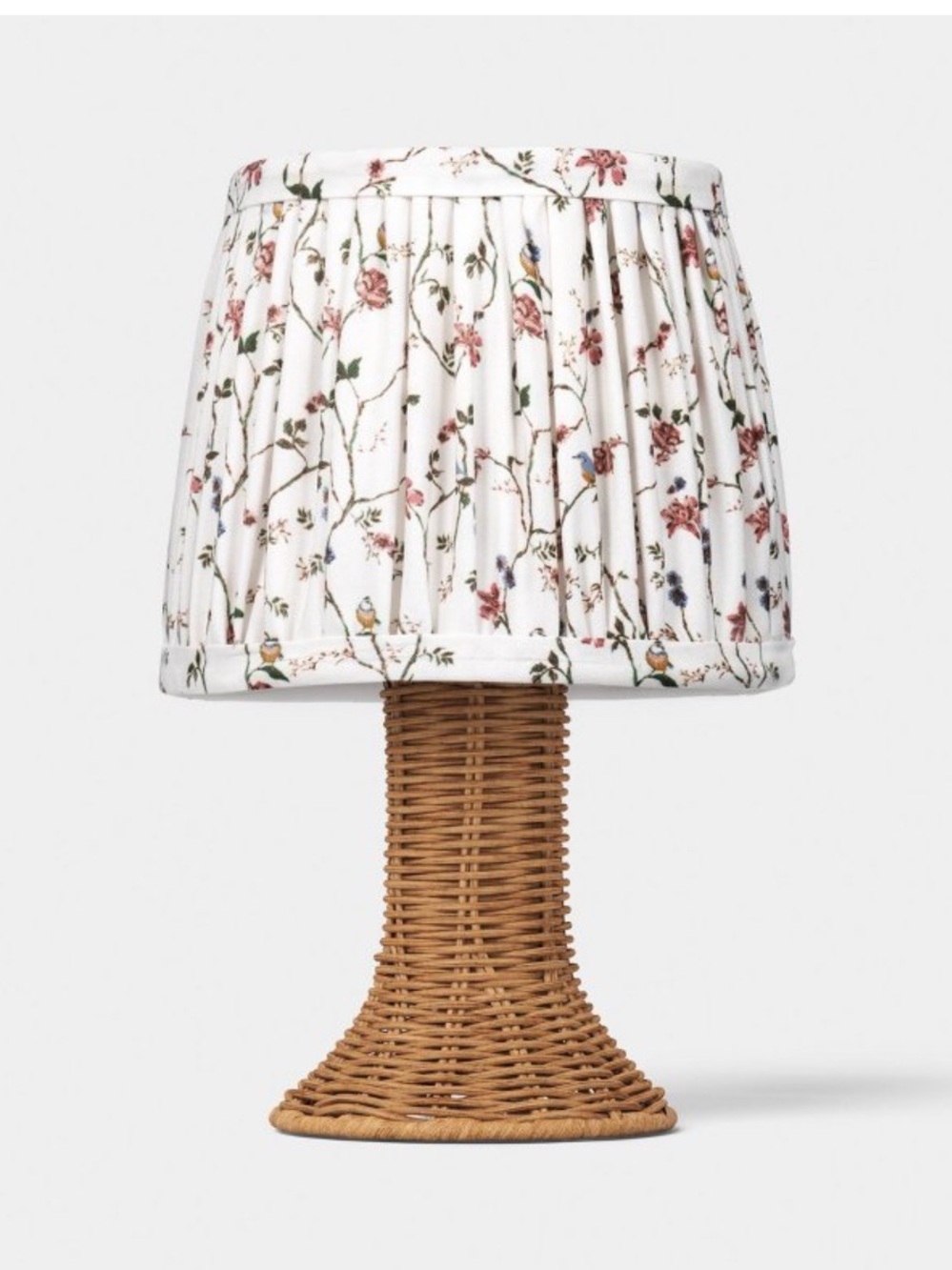 Mini Rattan and Pleated Lamp Shade Table Lamp Brown - Threshold